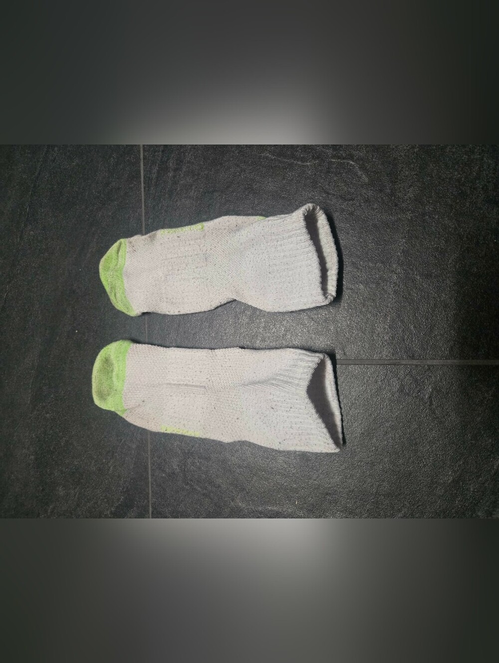 White And Neon Green Womens Athletic Crew Socks Well Worn